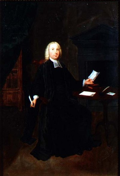 Pastori William Faringtonin muotokuva, Leighin kirkkoherra Lancashiressa, n. 1741-42 (öljy kankaalle) tekijältä Arthur Devis