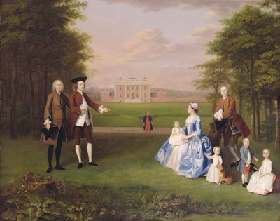 Robert Gwillym Athertonista ja hänen perheensä, n. 1745-1747 (öljy kankaalle) tekijältä Arthur Devis
