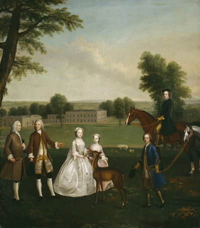 Thomas Lister ja perhe Gisburne Parkissa, 1740-41 tekijältä Arthur Devis