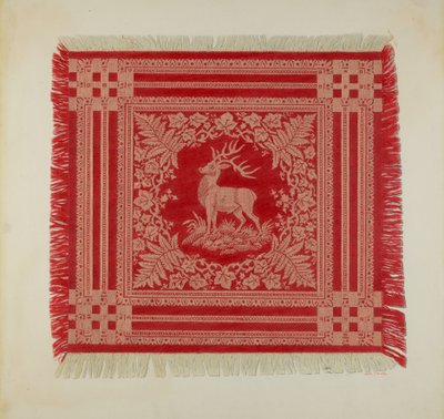Punavalkoinen lautasliina (Deer Design) tekijältä Arthur G. Merkley