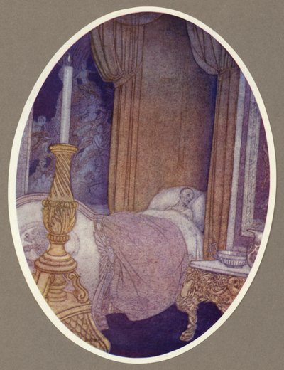 Piispa tilaa hautansa Pyhän Praxedin kirkossa (väri litho) tekijältä Arthur George Watts