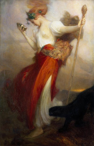 "Bacchante" Arthur Hackerin (1858-1919) maalaus 1913 1913 tekijältä Arthur Hacker