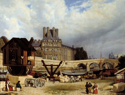Tuileries ja Royal Bridge. Arthur Henry Robertsin (1819-1900) maalaus tekijältä Arthur Henri Roberts