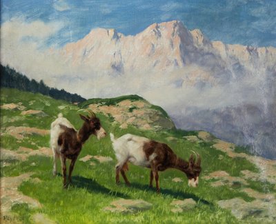 Arthur Heyer vuohet vuoristomaisemassa tekijältä Arthur Heyer