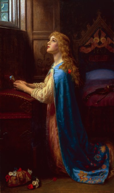 "Forget me Not" (öljy kankaalle) tekijältä Arthur Hughes