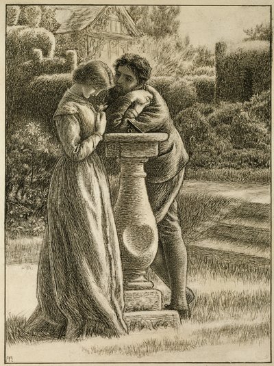 Kellotaulu, 1800-luku (kynä ja muste paperille) tekijältä Arthur Hughes