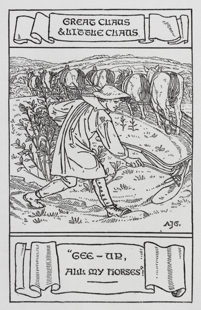 Hans Christian Andersen: Suuri Claus ja pieni Claus (litho) tekijältä Arthur Joseph Gaskin