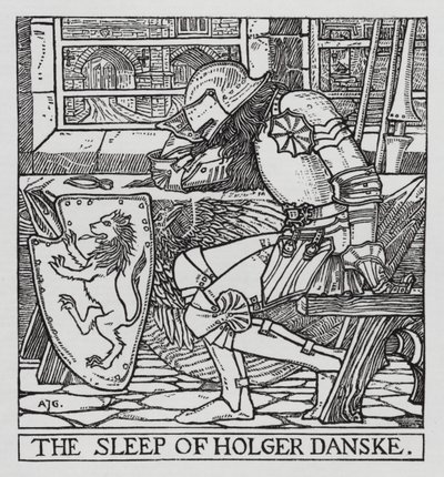 Hans Christian Andersen: Holger Danske (litho) tekijältä Arthur Joseph Gaskin
