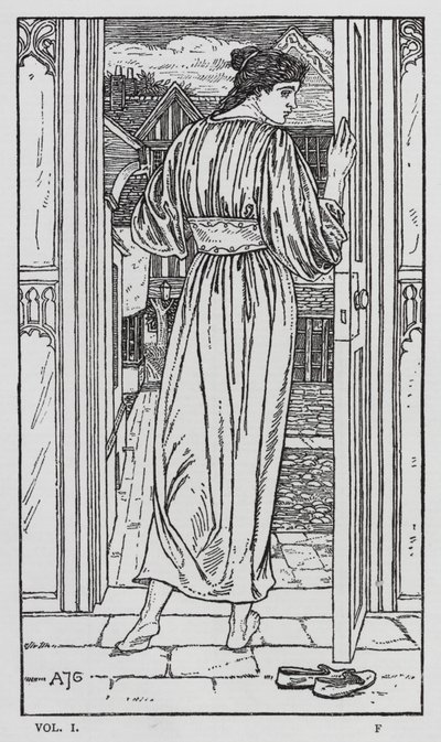 Hans Christian Andersen: Onnen goloshes (litho) tekijältä Arthur Joseph Gaskin