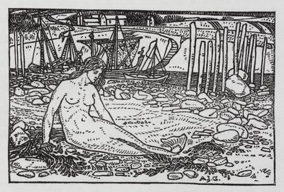 Hans Christian Andersen: Pieni merenneito (litho) tekijältä Arthur Joseph Gaskin