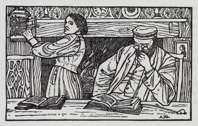 Hans Christian Andersen: Vanha katulamppu (litho) tekijältä Arthur Joseph Gaskin