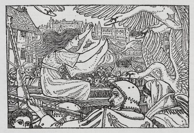 Hans Christian Andersen: Villit joutsenet (litho) tekijältä Arthur Joseph Gaskin