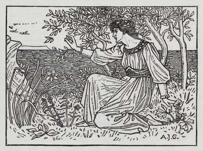 Hans Christian Andersen: Villit joutsenet (litho) tekijältä Arthur Joseph Gaskin