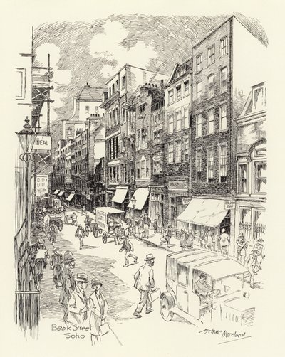 Beak Street, Soho (litografia) tekijältä Arthur Moreland