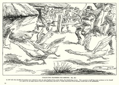 Sulkien kerääminen nuolia varten (litografia) tekijältä Arthur Moreland