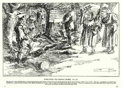 Robin Hood, kuuluisa jousimies (litografia) tekijältä Arthur Moreland
