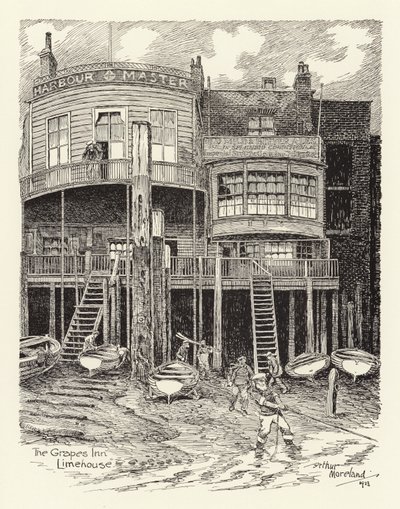 The Grapes Inn, Limehouse (litografia) tekijältä Arthur Moreland