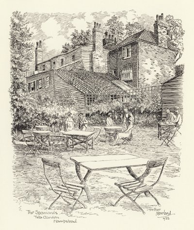 The Spaniards Tea Garden, Hampstead (litografia) tekijältä Arthur Moreland