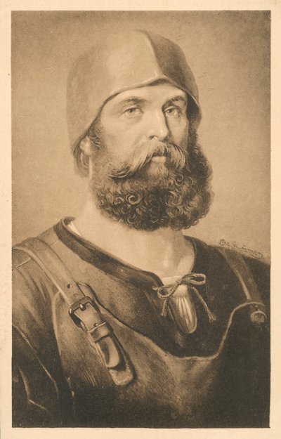 Peter Vischer vanhempi, saksalainen kuvanveistäjä (litografia). tekijältä Arthur Quartley