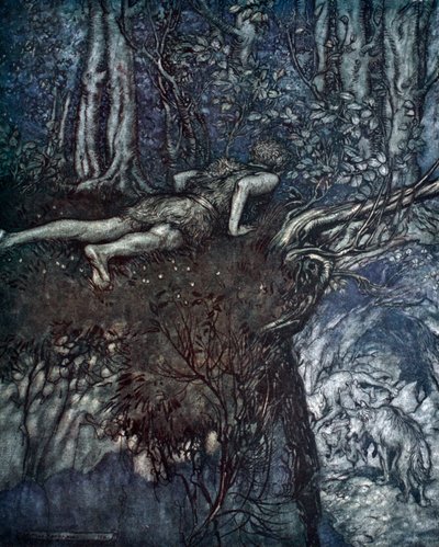 "Ja siellä opin, millaista rakkaus on", 1924. tekijältä Arthur Rackham