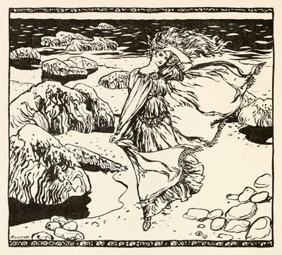 Becuma irlantilaisten satujen valkoihoisesta Becumasta. tekijältä Arthur Rackham