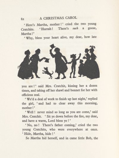 "Bob Cratchit ja Tiny Tim", 1915 (litho) tekijältä Arthur Rackham