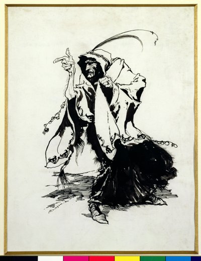 Briar Rose - Kolmastoista keiju, kuvitus teoksesta Fairy Tales of the Brothers Grimm, suomentanut rouva Edgar Lucas, julkaistu 1900 (kynä ja muste & yksivärinen wc paperilla) tekijältä Arthur Rackham