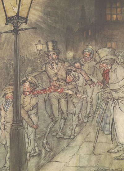 "Down a Slide at Cornhill" tekijältä Arthur Rackham
