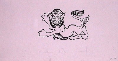 Heraldic Lion, kuvitus "The Allies Fairy Book" -kirjaan, julkaistu 1916 (kynä ja muste paperille) tekijältä Arthur Rackham