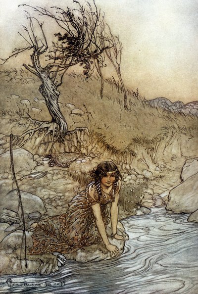 Hermia: Arthur RACKHAMin (1867-1939) kuvitus William SHAKESPEAREn kesäyön unelmalle tekijältä Arthur Rackham