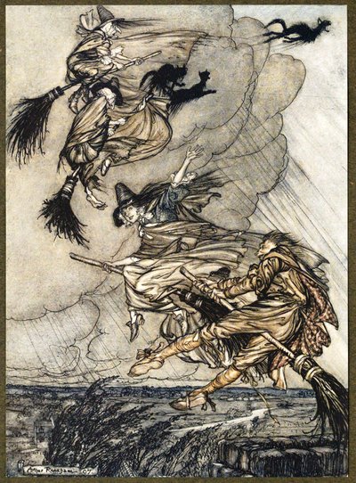 Hei! Savupiippu ylös, neiti! Hei, perässäsi!, The Ingoldsby Legends, pub. 1907 tekijältä Arthur Rackham