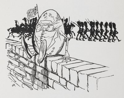 Humpty Dumpty stătea pe un perete.finlandez tekijältä Arthur Rackham