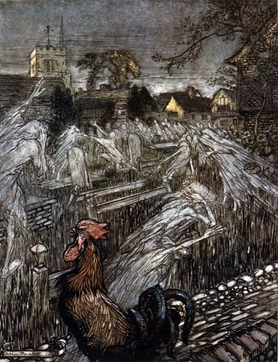 Arthur RACKHAMin (1867-1939) kuvitus William SHAKESPEAREN kesäyön unelmaan tekijältä Arthur Rackham