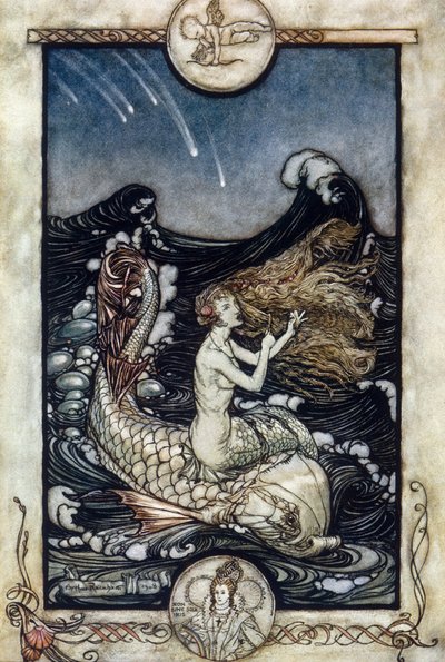 Arthur RACKHAMin (1867-1939) kuvitus William SHAKESPEAREN kesäyön unelmaan tekijältä Arthur Rackham