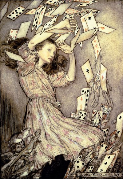 Kuvitus Lewis Carrollin "Liisan seikkailuista ihmemaassa". tekijältä Arthur Rackham
