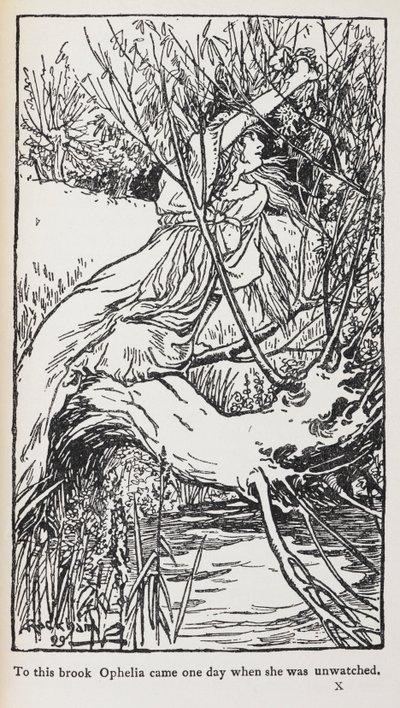 Kuvitus Hamletista tekijältä Arthur Rackham