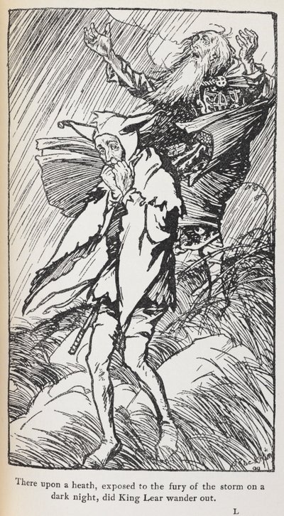 Ilustração do Rei Lear.finnish tekijältä Arthur Rackham