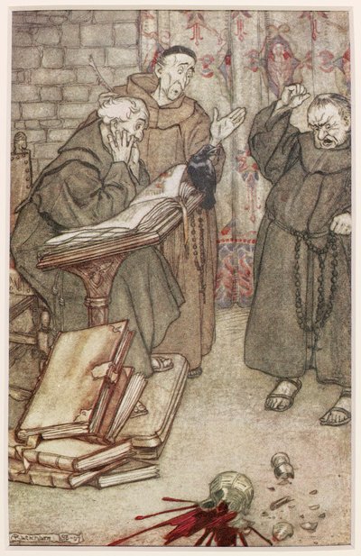 Kuva Rheimsin Jackdawista, 1907 tekijältä Arthur Rackham