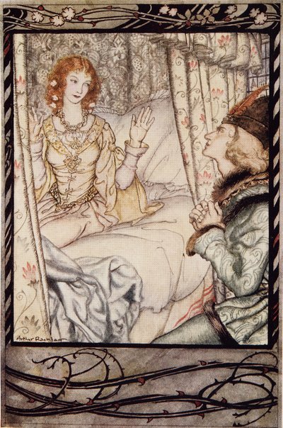 Oletko se sinä, prinssi? Olen odottanut sinua hyvin kauan, The Arthur Rackham Fairy Book, pubista. 1933 tekijältä Arthur Rackham