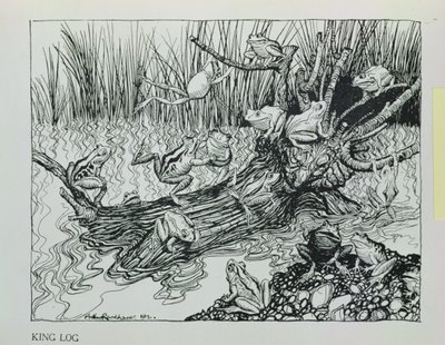 King Log, kuvitus teoksesta "Aesop