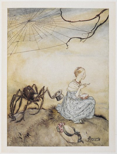 Pikku neiti Muffet tekijältä Arthur Rackham
