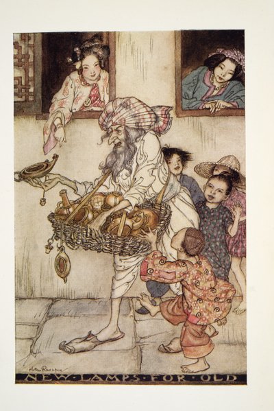 New Lamps for Old, Arthur Rackham Fairy Book, pub. 1933 tekijältä Arthur Rackham