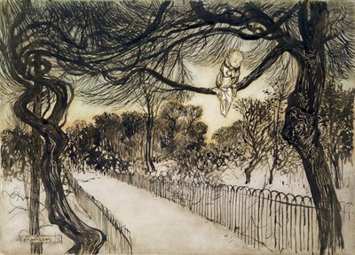 Huonekalut ja erilaiset esineet 1100- ja 1300-luvuilta tekijältä Arthur Rackham