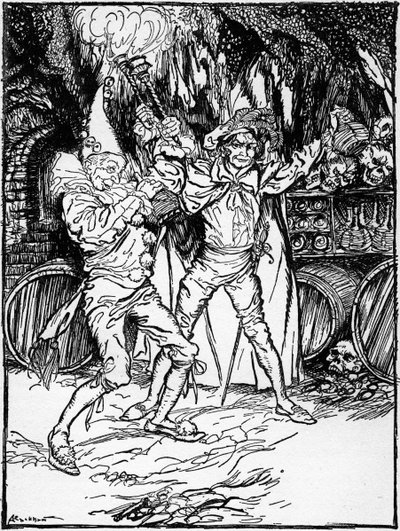 Edgar Allan Poen "Amontilladon tynnyri". tekijältä Arthur Rackham
