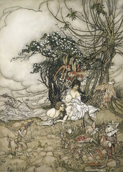 The Changeling, 1905 (wc, kynä ja muste paperille) tekijältä Arthur Rackham
