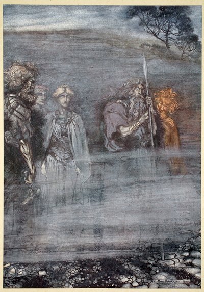 "Jumalat vanhenevat ja vanhenevat Freian menetyksen jälkeen", 1910. tekijältä Arthur Rackham