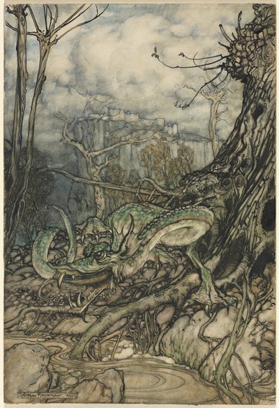 Vihreä lohikäärme tekijältä Arthur Rackham
