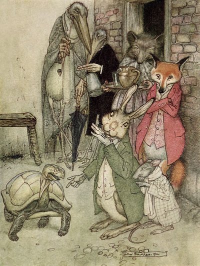 Jänis ja kilpikonna tekijältä Arthur Rackham