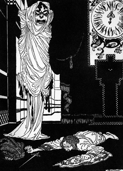 Edgar Allan Poen "Punaisen kuoleman naamio". tekijältä Arthur Rackham