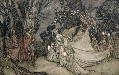 Oberonin ja Titanian tapaaminen tekijältä Arthur Rackham
